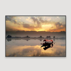 Scenic Landscapes With Mesmerizing Sunset Framed Wall Art - All India Decor