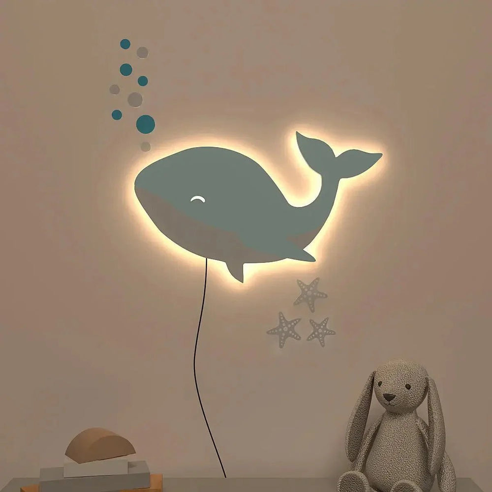 Baby Dolphin Backlit Wooden Wall Décor - All India Decor