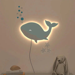 Baby Dolphin Backlit Wooden Wall Décor - All India Decor