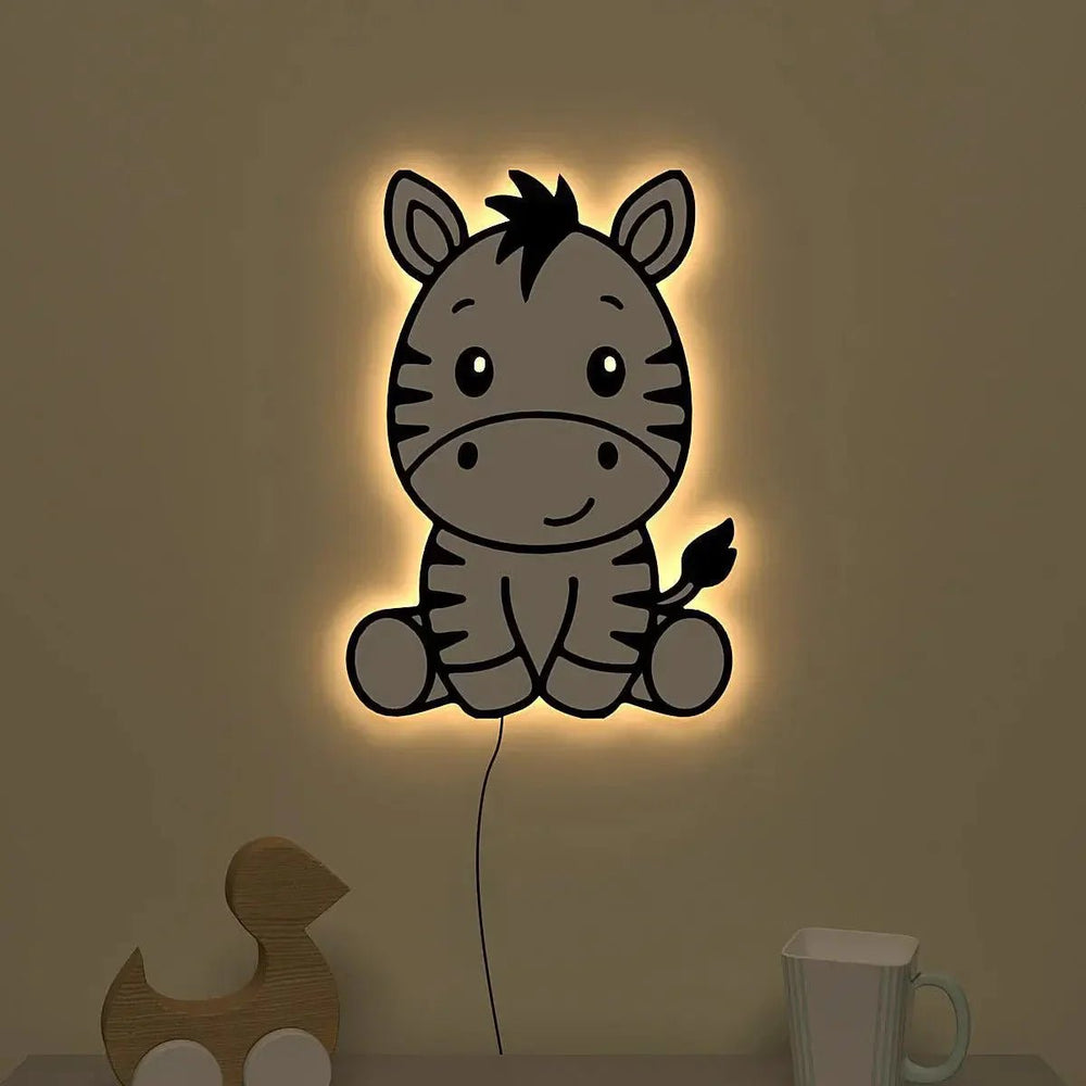 Baby Zebra Backlit Wooden Wall Décor - All India Decor