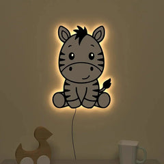Baby Zebra Backlit Wooden Wall Décor - All India Decor