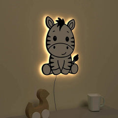 Baby Zebra Backlit Wooden Wall Décor - All India Decor