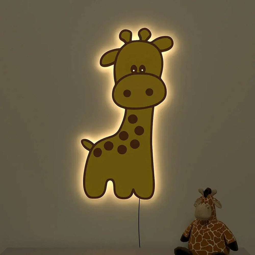 Baby Giraffe Backlit Wooden Wall Décor - All India Decor