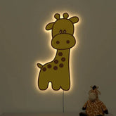 Baby Giraffe Backlit Wooden Wall Décor - All India Decor