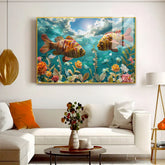 Auspicious Vibrant Fish Acrylic Wall Art - All India Decor