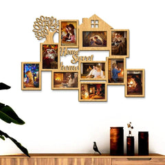 Home Sweet Home Oak Brown Hanging Photo Frame - All India Decor