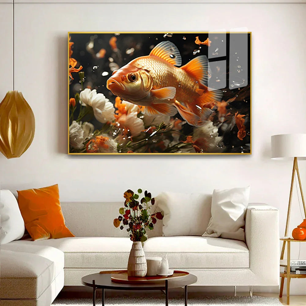 Auspicious Elegant Fish Acrylic Wall Paintings & Arts - All India Decor