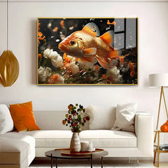 Auspicious Elegant Fish Acrylic Wall Paintings & Arts - All India Decor