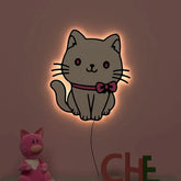 Cute Kitten Backlit Wooden Wall Décor - All India Decor