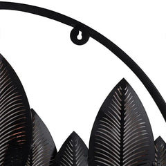 Round Etched Long Leaves Wall Décor for Living Room - All India Decor