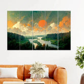 Glorious Morning Split Wall Art Set of 5 - All India Decor