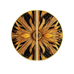 Golden Black And Golden MDF Abstract Wall Décor - All India Decor