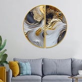 Abstract Texture Background Fluid Art Black White And Gold Paint Splatter Blending Paint Generative Effect - All India Decor