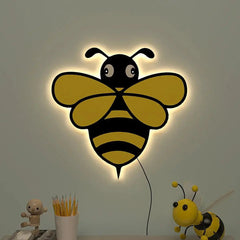 Honey Bee Backlit Wooden Wall Décor - All India Decor