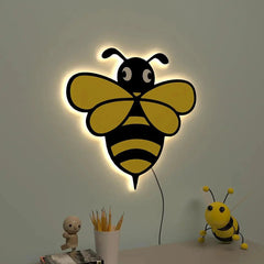 Honey Bee Backlit Wooden Wall Décor - All India Decor