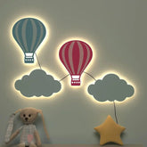 Pastel Hot Air Balloon Backlit Wooden Wall Décor - All India Decor