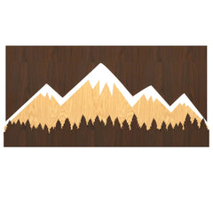 Snow - capped Mountain Backlit Wall Art / Night Light, Walnut or Oak Finish - All India Decor