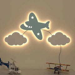 Aeroplane Kids Backlit Wooden Wall Décor - All India Decor
