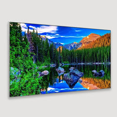Mountain Natural Scenery Canvas Wall Hanging Wide Format - All India Decor