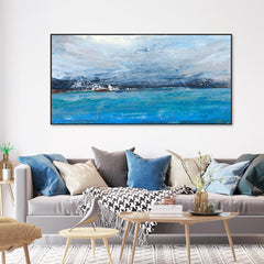 Blue Lagoon Abstract Contemporary Framed Wall Art - All India Decor