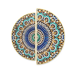 Intricate Traditional Pattern Semi Circle Frames Set Of 2 - All India Decor