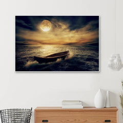 Coastal Moon Blaze Framed Wall Art - All India Decor