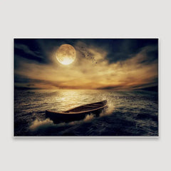 Coastal Moon Blaze Framed Wall Art - All India Decor