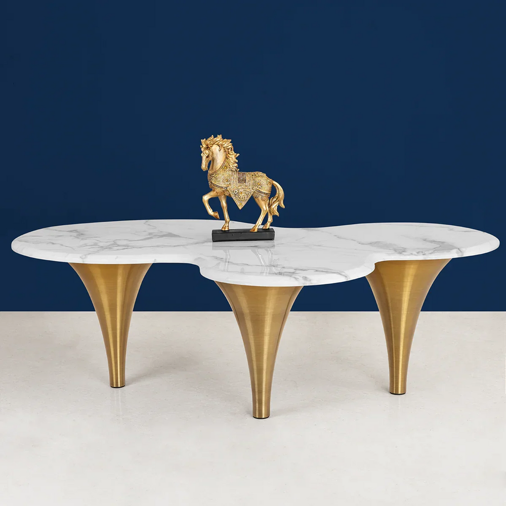 Cloud Crest Coffee Table Coffee Table(Stainless Steel) - All India Decor