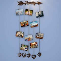 Family' Wood Photo Frame with Clips Size: 26 Inch(Width) X 54 Inch(Height). - All India Decor
