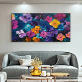 Original Colorful Flower Painting on Canvas Abstract Floral Minimalist Art Boho Wall Art Decor Modern Acrylic Painting Living Room Decor Online - All India Decor