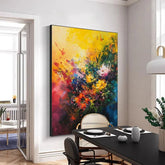 Original Floral Painting on Canvas, Large Abstract 3D Textured Blossom Flower Wall Art Custom Modern Fashion Living Room Home Decor Online - All India Decor
