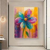 Original Butterfly and Flower Painting on Canvas, Large Abstract Minimalist Red Floral Landscapes Wall Art Modern Living Room Home Decor Online - All India Decor