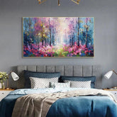 Original Flower Painting on Canvas, Large Abstract Pink Rose Floral Wall Art, Minimalist Large Wall Art, Custom Modern Living Room Decor Online - All India Decor