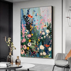 Abstract Blossom Floral Painting on Canvas, Original Large 3D Textured Flower Wall Art Custom Modern Fashion Living Room Bedroom Decor Online - All India Decor