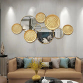 Platter Metal Wall Art with Mirrors - All India Decor