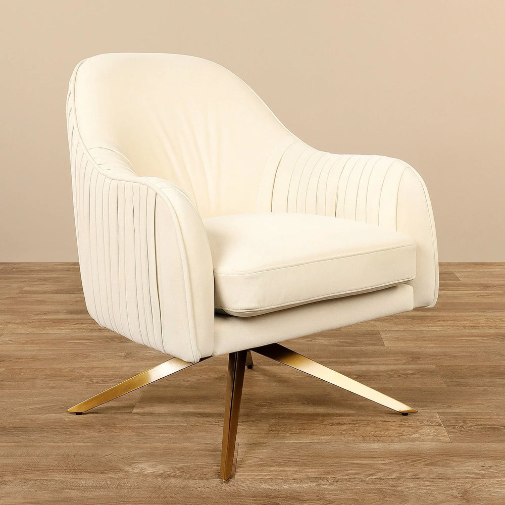 White Gladden Revolving Accent Chair - All India Decor
