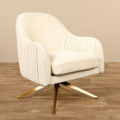 White Gladden Revolving Accent Chair - All India Decor