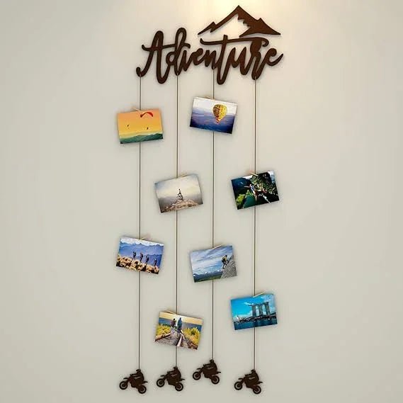 Adventure Wood Photo Frame with Clips - All India Decor