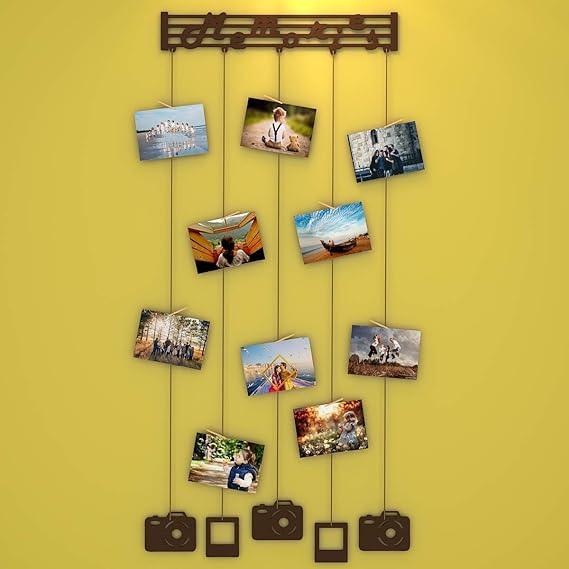 Memories Wood Photo Frame with Clips Size: 27 Inch(Width) X 56 Inch(Height) - All India Decor