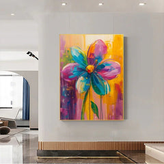 Original Butterfly and Flower Painting on Canvas, Large Abstract Minimalist Red Floral Landscapes Wall Art Modern Living Room Home Decor Online - All India Decor