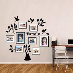 Family Tree Wooden Hangings with Picture Photo Frame Collage Set of 8 - All India Decor