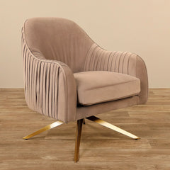 Light Brown Gladden Revolving Accent Chair - All India Decor