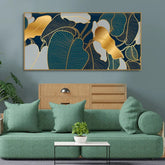 Luxury Golden Art Monstera Leaves Canvas wall Painting - All India Decor