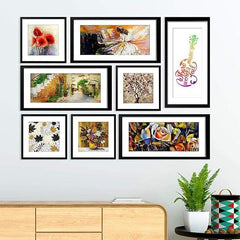 Beautiful Flower Collage Picture Frames Wall Hanging Set of 8 - All India Decor
