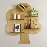 Tree Backlit Wood Wall Shelf / Book Shelf / Night Light, Light Oak Finish - All India Decor