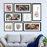 Beautiful Designer Art and Quote Collage Photo Frames Set of 8 For Office or Home - All India Decor
