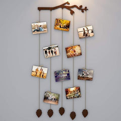 Branch Wood Photo Frame with Clips Size: 25 Inch(Width) X 56 Inch(Height) - All India Decor