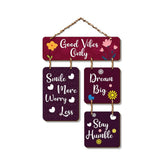 Motivational Quotes Decorative Good Vibes Only Wooden Wall Hanging - All India Decor