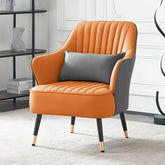 Grey Orange Havya Faux Leather Arm Chair - All India Decor