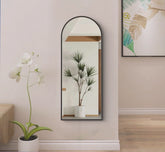 Arched Metal Floor Mirror (Bold Black) - All India Decor